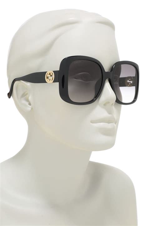 gucci 58mm large square sunglasses|Gucci 57mm designer sunglasses.